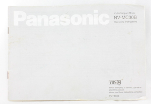 Panasonic NV-MC30B VHS Compact movie Camera Instruction book/manual